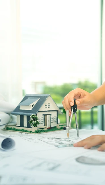 construction concept with engineering tools